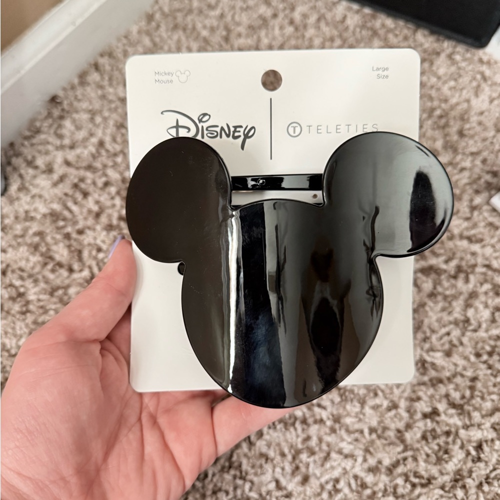 Disney Mickey Mouse Black Teleties Hair Clip - Large